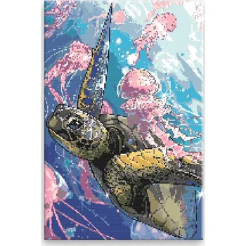 Diamantové malování Diamantové malování - Kareta s medúzou - 40x60 cm, bez dřevěného rámu - CZ výroba
