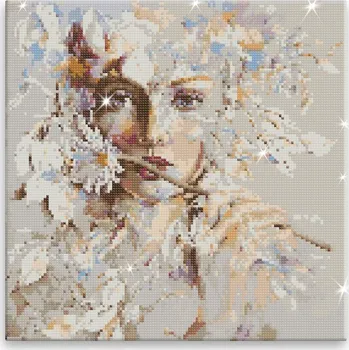 Diamantové malování Diamantové malování - Květinová - 40x40 cm, bez dřevěného rámu - CZ výroba