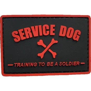 Nášivka WARAGOD Service dog PVC nášivka, černo červená