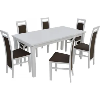 Jídelní set pro 6 osob - RK025, Barva dřeva: bílá, Potah: Casablanca 2308 MIRJAN 5902928430059