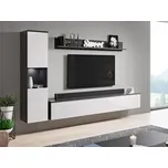 Obývací stěna Bamisio BR, Barva: matera / bílý lesk, Osvětlení: osvětlení LED - bílé MIRJAN 5903211276194