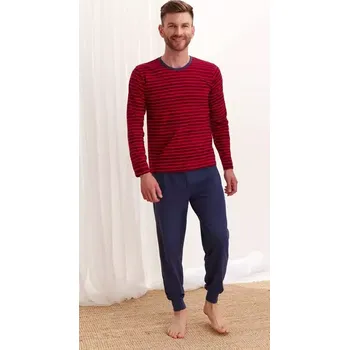 Pánské pyžamo Taro, pánské pyžamo 374-MAX, dlouhý rukáv, červená, vel. M