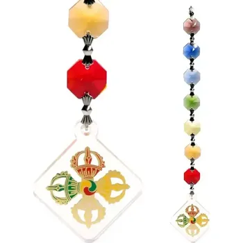 Okenní dekorace Křišťálový ověs čakra dordže 20 cm