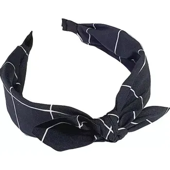 Čelenka Plastová čelenka potažená látkou - černo-bílá