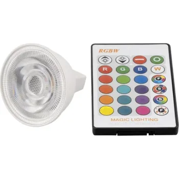 Žárovka T-LED LED žárovka RGBW GU5.3 MR16 3W 60°, RGB + teplá bílá