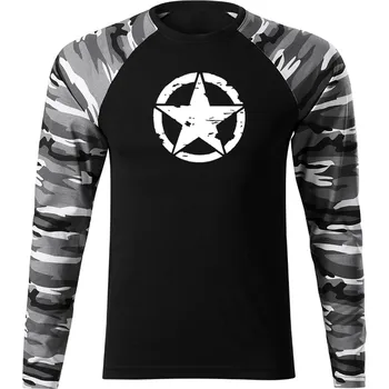 Pánské tričko DRAGOWA Fit-T tričko s dlouhým rukávem star, metro 160g / m2