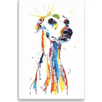 Diamantové malování Diamantové malování - Čekání na páníčka v barvách - 40x60 cm, bez dřevěného rámu - CZ výroba