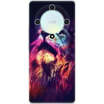 Pouzdro na mobilní telefon Silikonové pouzdro iSaprio - Honor Magic5 Lite 5G - Lion in Colors (Odolný silikonový kryt, obal, pouzdro iSaprio - Honor Magic5 Lite 5G - Lion in Colors - skvělá ochrana a pružnost, stylový UV potisk, lehkost, tiskne se v České republice)