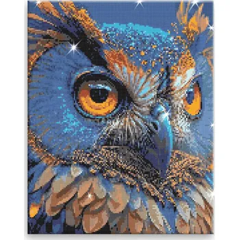 Diamantové malování Diamantové malování - Soví král - 40x50 cm, bez dřevěného rámu - CZ výroba