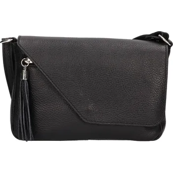 Kabelka Dámská kožená crosbody kabelka Italia Kalia - černá