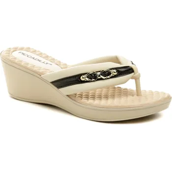 Dámské žabky Piccadilly 540345-1 béžové dámské žabky na klínu EUR 40