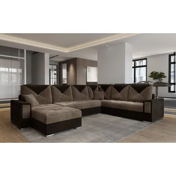 Sedací souprava Rozkládací rohová sedačka REMZI světle hnědá / hnědá