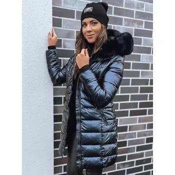 Dámská parka Dámská zimní prošívaná bunda kvalitní TY4085 - Modrá L Barva: Tmavě Modrá, Velikost: L