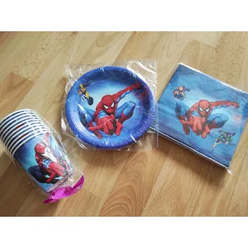 Papírový ubrousek Kelímky, talířky, ubrousky Spiderman, 2434ks