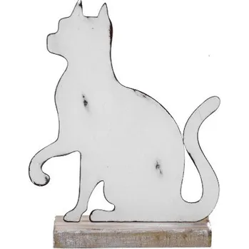Dekorace kočka, bílá, V|Ego Dekor