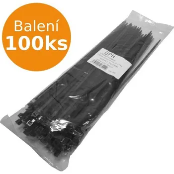 Stahovací páska GPH Stahovací páska 370 x 3,6 mm černá / 100ks