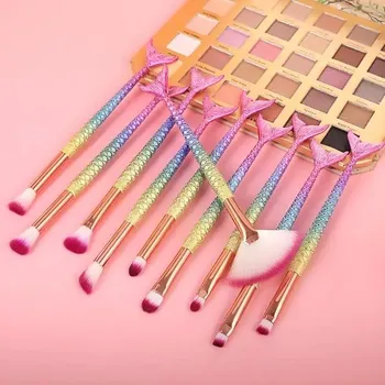 Kosmetický štětec Luxusní kosmetická sada štětců s motivem mořské panny - 10ks