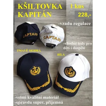 Kšiltovka KŠILTOVKA KAPITÁN - Bílá