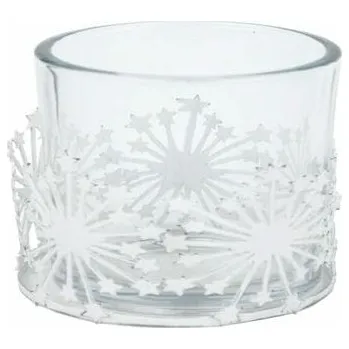 Svícen Svícen Sněhová vločka, bílá, 8,5x10x8,5cm, ks|Ego Dekor