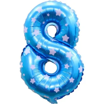 Balónek Fóliové Balónky Čísla modré, 80cm číslo 8