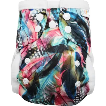 Plenkové kalhoty Breberky Kapsová plenka (S) - Kropenatá pírka PAT