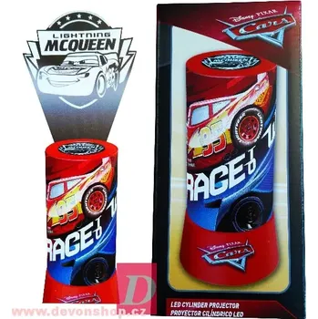 Lampička EUROSWAN Projektor CARS 2v1 červená