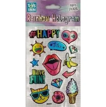 Set školních potřeb Naklejki rainbow hologram - Happy STnux