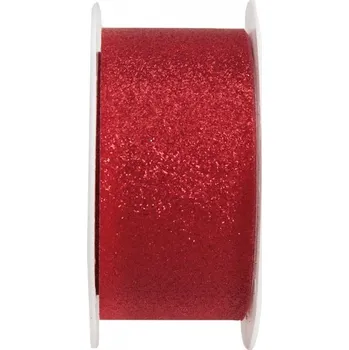 Santex Glitrované stuhy 30 mm Barva: Červená