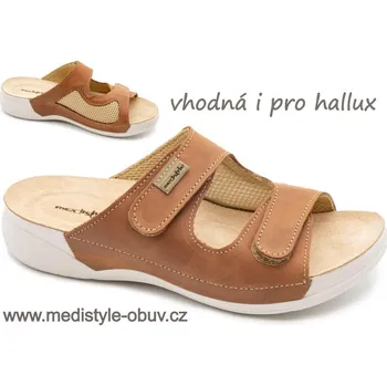 Dámská zdravotní obuv MEDISTYLE LAURA 4L-H14/2/H hallux pantofel HNĚDÝ vel.37-42, --- - 41