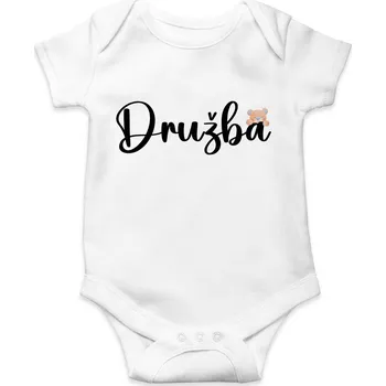 Kojenecký body Personal Dětské body - Družba s medvídkem Barva: Bílá, Velikost nejmenší: 6 měsíců