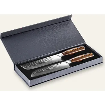 Kuchyňský nůž Sada kuchyňských nožů Seburo SUBAJA Damascus 2ks (Nakiri nůž 175mm, Santoku nůž 175mm)