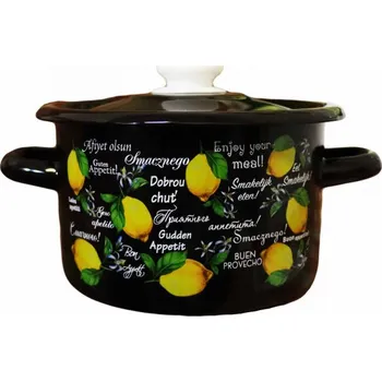 Hrnec Smaltovaný kastrol 2L černý Fresh-Limon