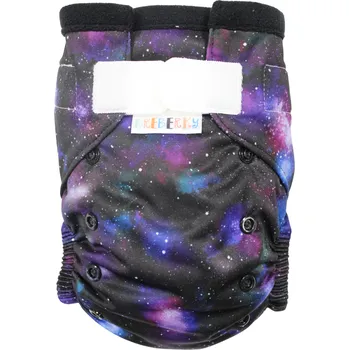 Plenkové kalhoty Breberky Kapsová plenka (M), bez křidélek - Tajemství vesmíru SZ, černý fleece