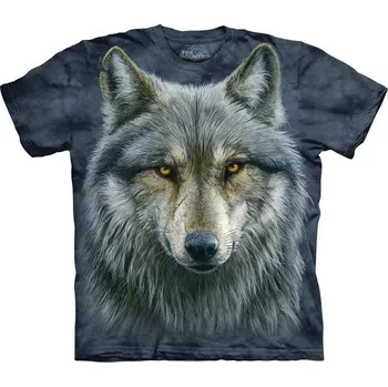 Pánské oblečení Pánské batikované triko The Mountain - Vlk Bojovník - modré Velikost: S 10-4979