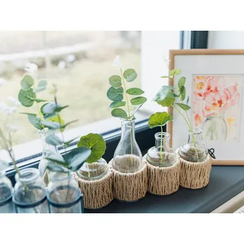 Váza Sada 5 dekoračních váz s umělými květinami POSY