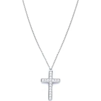 Řetízek biju Řetízek z chirurgické oceli+přívěsek, křížek se zirkony 3001068