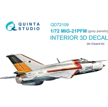 Plastikový model Quinta studio 1/72 MiG-21PFM Gray panels 3D-Print.&col.Interior