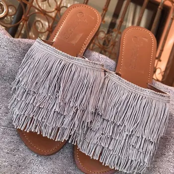 Dámské pantofle Smilargan Pantofle s třásněmi Lina - šedé Velikost: 41