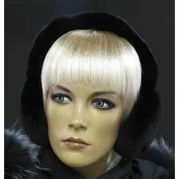 Klapky na uši Špongr Kožešinové klapky na uši KU02 černé