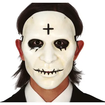 Karnevalová maska Guirca Maska - Bílá s křížkem (Očista)