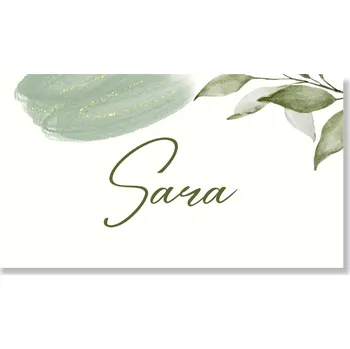 Party nádobí Personal Jmenovka na stůl - Green & Gold Zvolte množství: od 11 ks do 30 ks