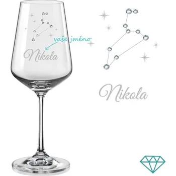 Sklenice Sklenice na víno souhvězdí Lva s krystaly