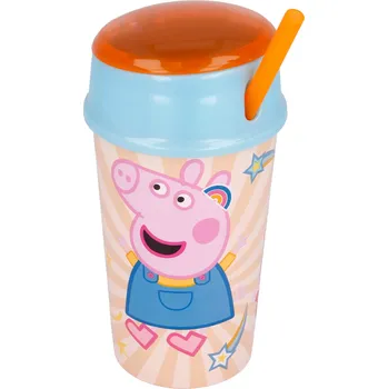 Storline Kelímek na pití PEPPA PIG svačinka s brčkem 400ml