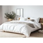 Snový svět Lněné povlečení BIALA s nitěnými knoflíky - 100% LEN - ČR Povlak na peřinu: Peřina 200x200 cm