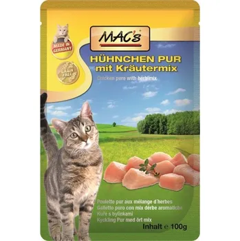 Pro kočku MACs Cat KUŘE a BYLINKY 6 x 100g