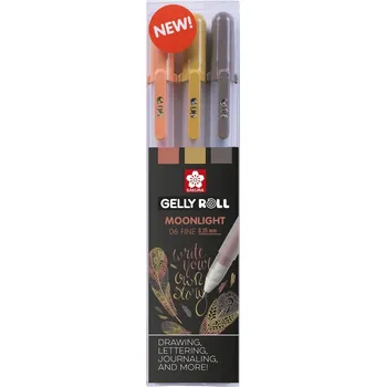 sakura poxpgbmoo3d Gelové pero Gelly Roll Moonlight 06/0.35 mm - Tématická sada 3 barev Přírodní