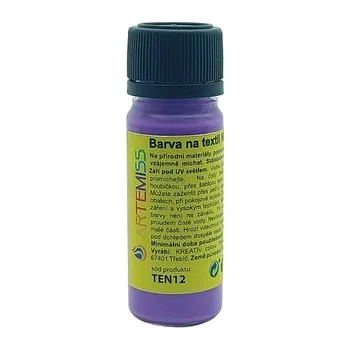 Speciální výtvarná barva ARTEMISS Barva na textil - neon (zářící pod UV světlem) 12g, neon fialová