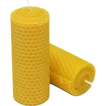 Svíčka Svíčka motaná ze včelího plátu široká 45 mm 110 mm