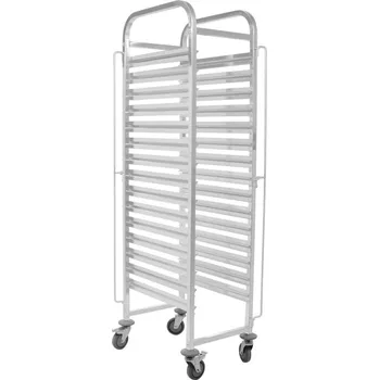 Servírovací stolek Nerez zavážecí vozík na pekárenské plechy-tácy 15x GN 600x400