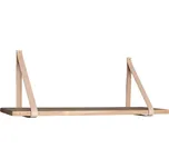 Nordic Experience Přírodní police Vera s koženým zavěšením 80 cm
